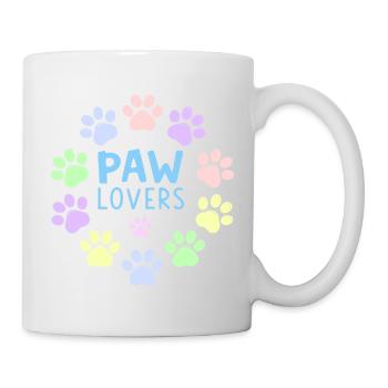 PAW LOVERS Blaue Pastell-Pfoten - Tasse - Weiß - Rechts