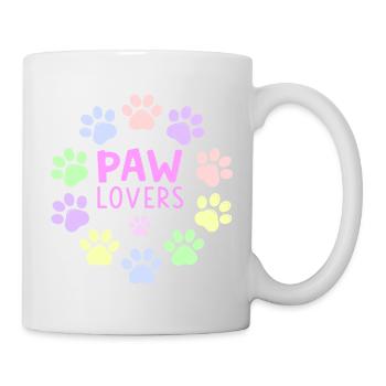 PAW LOVERS Pink Pastel Footprints - Mug - white - Right