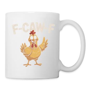 F-Caw-F Drôle Poulet Impoli Jeu de mots Cadeau - Mug blanc - blanc - Droite
