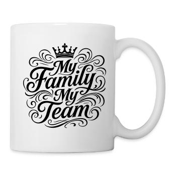 Mon équipe familiale dit couronne - Mug blanc - blanc - Droite
