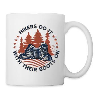 Lustige Wanderschuhe Kreis Abzeichen - Tasse - Weiß - Rechts