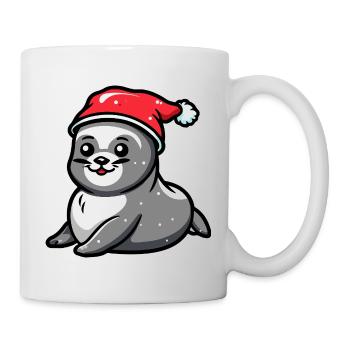 Robbe Tier Weihnachten - Tasse - Weiß - Rechts