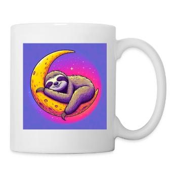 La paresse dort sur la Lune - Mug blanc - blanc - Droite