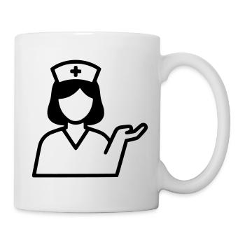 Krankenschwester Symbol | Pflege mit Herz - Tasse - Weiß - Rechts