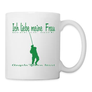 Angler with fishing rod - Mug - white - Right