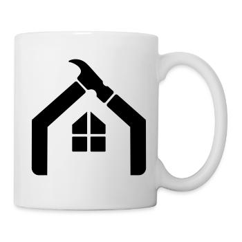 Handwerker Hausmeister Logo – Hammer - Tasse - Weiß - Rechts