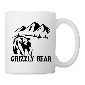 Hiking with a (black) bear - Mug - white - Right