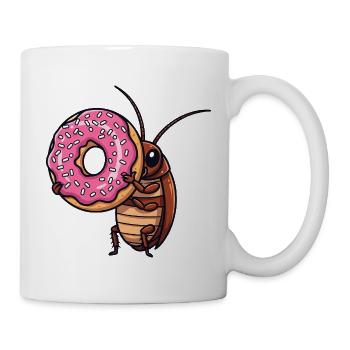 Süßer Kakerlake Donut Cartoon Liebhaber - Tasse - Weiß - Rechts