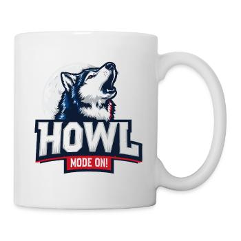 Howl Mode On – Husky Design mit Mond - Tasse - Weiß - Rechts