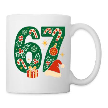 Weihnachten 6-7 Spaß 67 Zahl 6 7 Xmas Sechs Sieben - Tasse - Weiß - Rechts