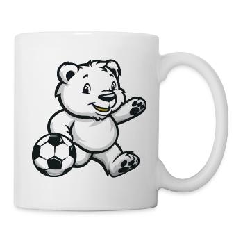 Eisbär Fußball Comic - Tasse - Weiß - Rechts