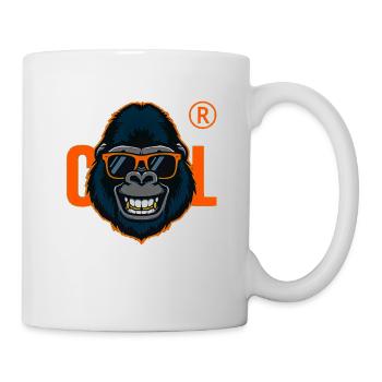 Gorilla mit orangefarbener Sonnenbrille - Tasse - Weiß - Rechts