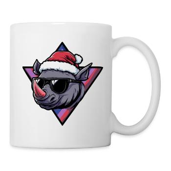 Rhino Santa with sunglasses - Mug - white - Right