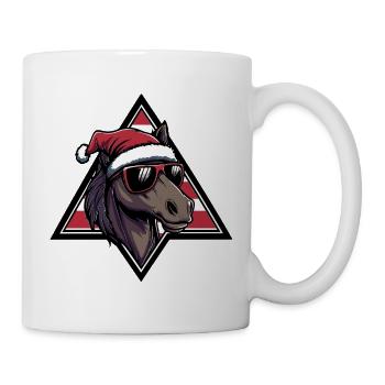 Christmas donkey with sunglasses - Mug - white - Right
