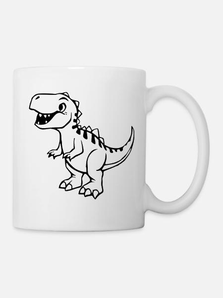 niedlicher Dinosaurier - Tasse - Weiß