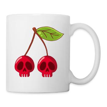Crânes de cerises - Mug blanc - blanc - Droite