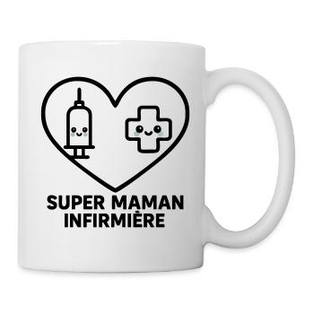 Super maman infirmière – Cœur idée cadeau - Mug blanc - blanc - Droite
