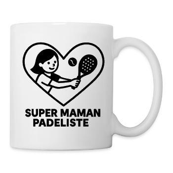 Super Padelist Mom – Cœur padel - Tasse - Weiß - Rechts