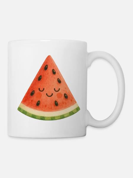 Wassermelonenslice Lächelnd - Tasse - Weiß