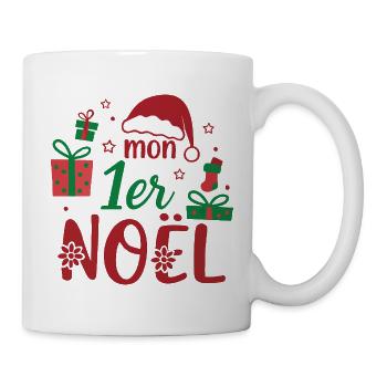 Baby Christmas Bodysuit - My 1st Christmas - Festive Outfit - Mug - white - Right