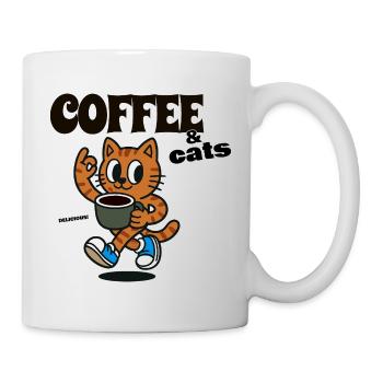Cat Coffee Lover COFFEE & CATS - Mug - white - Right