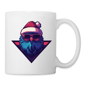 Adler mit Sonnenbrille und Santa Hut - Tasse - Weiß - Rechts
