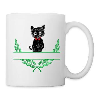 Lorbeerkranz mit Namensraum - Tasse - Weiß - Rechts