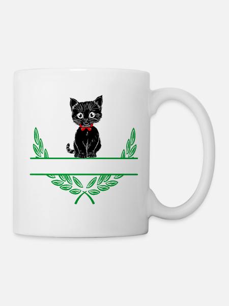 Couronne de laurier avec espace de noms - Mug blanc - blanc