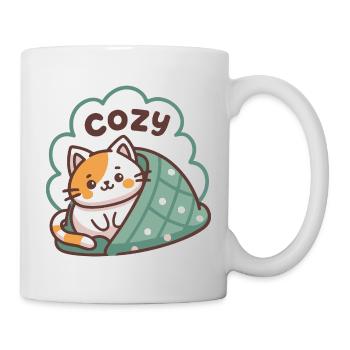 Cat Cozy Under Duvet - Mug - white - Right