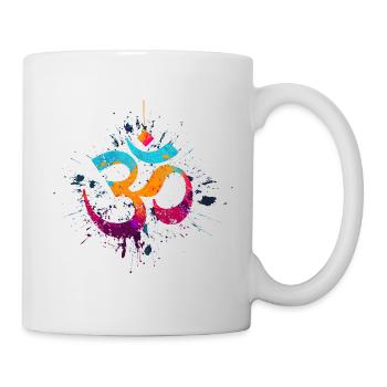 Om Splash Art – Colorful Spiritual Symbol - Mug - white - Right