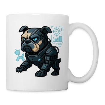 Futuristic Cyber Bulldog in Combat Armor - Mug - white - Right