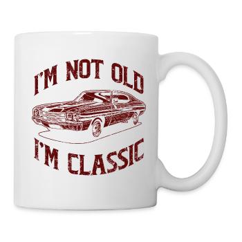 Ich bin nicht alt, ich bin ein Oldtimer-Veteran - Tasse - Weiß - Rechts