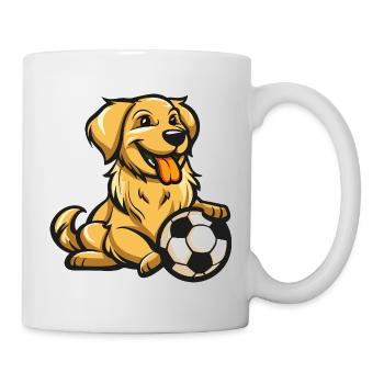 Funny dog with ball - Mug - white - Right
