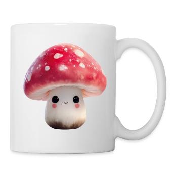 Mushroom Kawaii with Face - Mug - white - Right