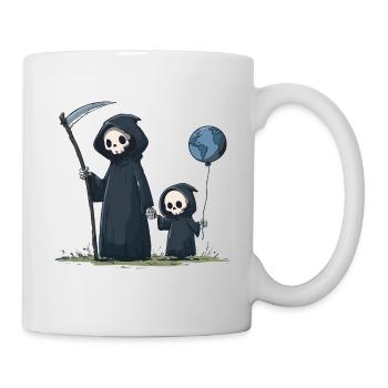 Süßer Grim Reaper mit Kind - Tasse - Weiß - Rechts