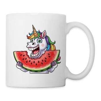 Cute Unicorn with Watermelon Rainbow Summer - Mug - white - Right