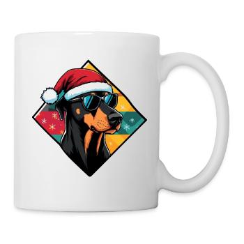 Dobermann Weihnachten Sonnenbrille - Tasse - Weiß - Rechts