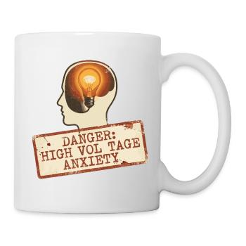 High Voltage Anxiety Warning Sign - Mug - white - Right