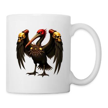 Dunkler Rabe mit Totenköpfen - Tasse - Weiß - Rechts