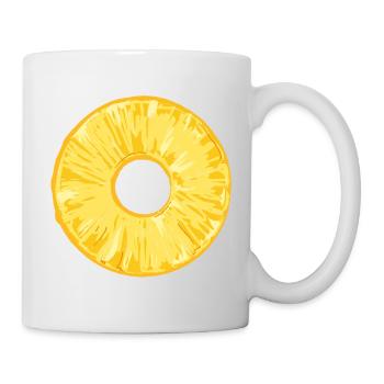 Ananasscheibe im tropischen Illustrationsstil - Tasse - Weiß - Rechts
