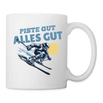 Piste bien, tout est bon Skier dit - Mug blanc - blanc - Droite