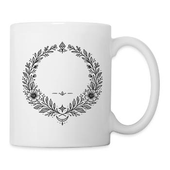 Kranz Blumenkranz mit Mondsichel - Tasse - Weiß - Rechts