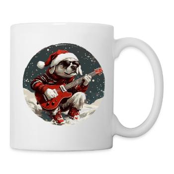 Labrador Hund Weihnachten Gitarre - Tasse - Weiß - Rechts