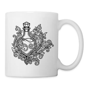 Elixierfläschchen und Blumen - Tasse - Weiß - Rechts