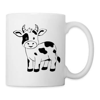 Schwarze Kuh schwarz Geschenk Bauern - Tasse - Weiß - Rechts