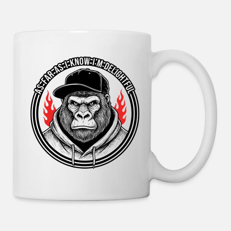 Gorilla Rebel Hoodie Flame - Mug - white
