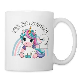 2e anniversaire Licorne Arc-en-ciel mignonne - Mug blanc - blanc - Droite