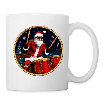 Schlagzeuger Weihnachten - Tasse - Weiß - Rechts