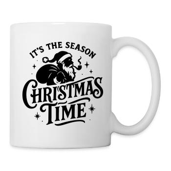 Christmas time Xmas weihnachten rock'n roll Santa  - Tasse - Weiß - Rechts