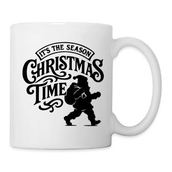 Christmas time Xmas weihnachten rock'n roll Santa  - Tasse - Weiß - Rechts